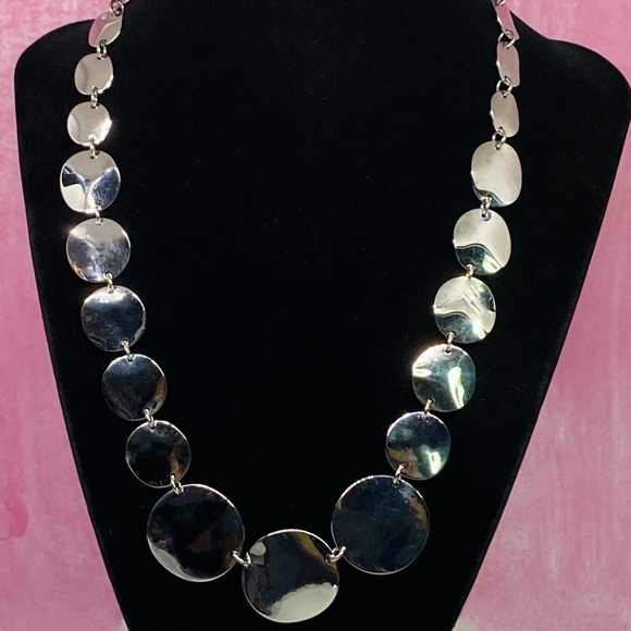 Milor Stainless Steel Mirror Discs Choker Necklace - Picture 2 of 5